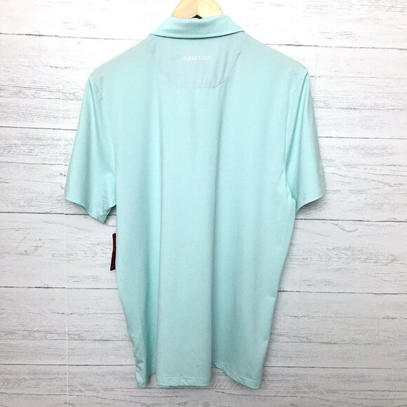NEW Flag & Anthem Men's Light Blue Madeflex Golf Polo Shirt Lightweight Medium - Picture 2 of 8
